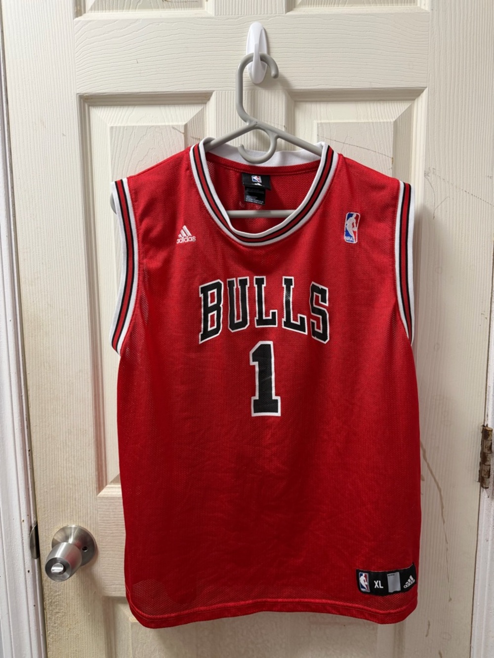 Adidas Red Derrick Rose Chicago Bulls #1 Basketball Jersey Size XL